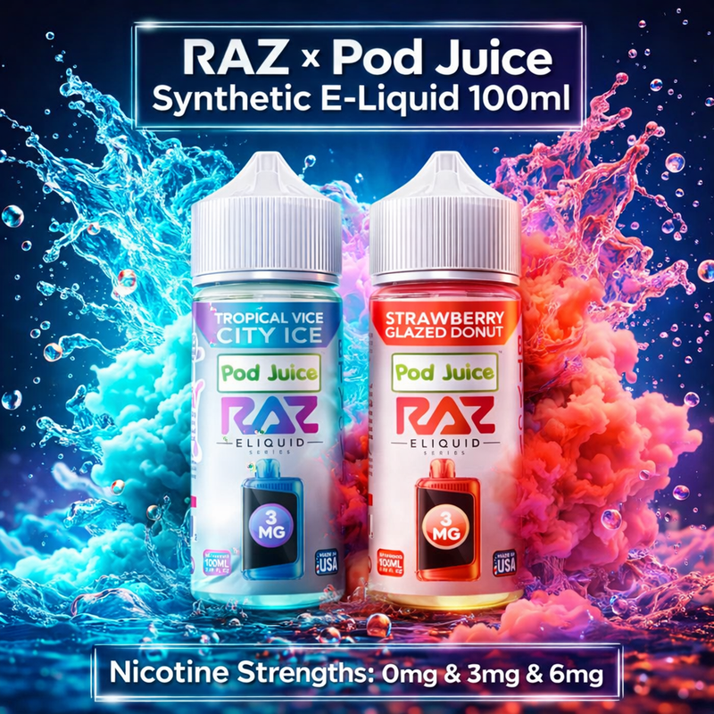 Load image into Gallery viewer, RAZ x Pod Juice Synthetic E-Liquid 100ml