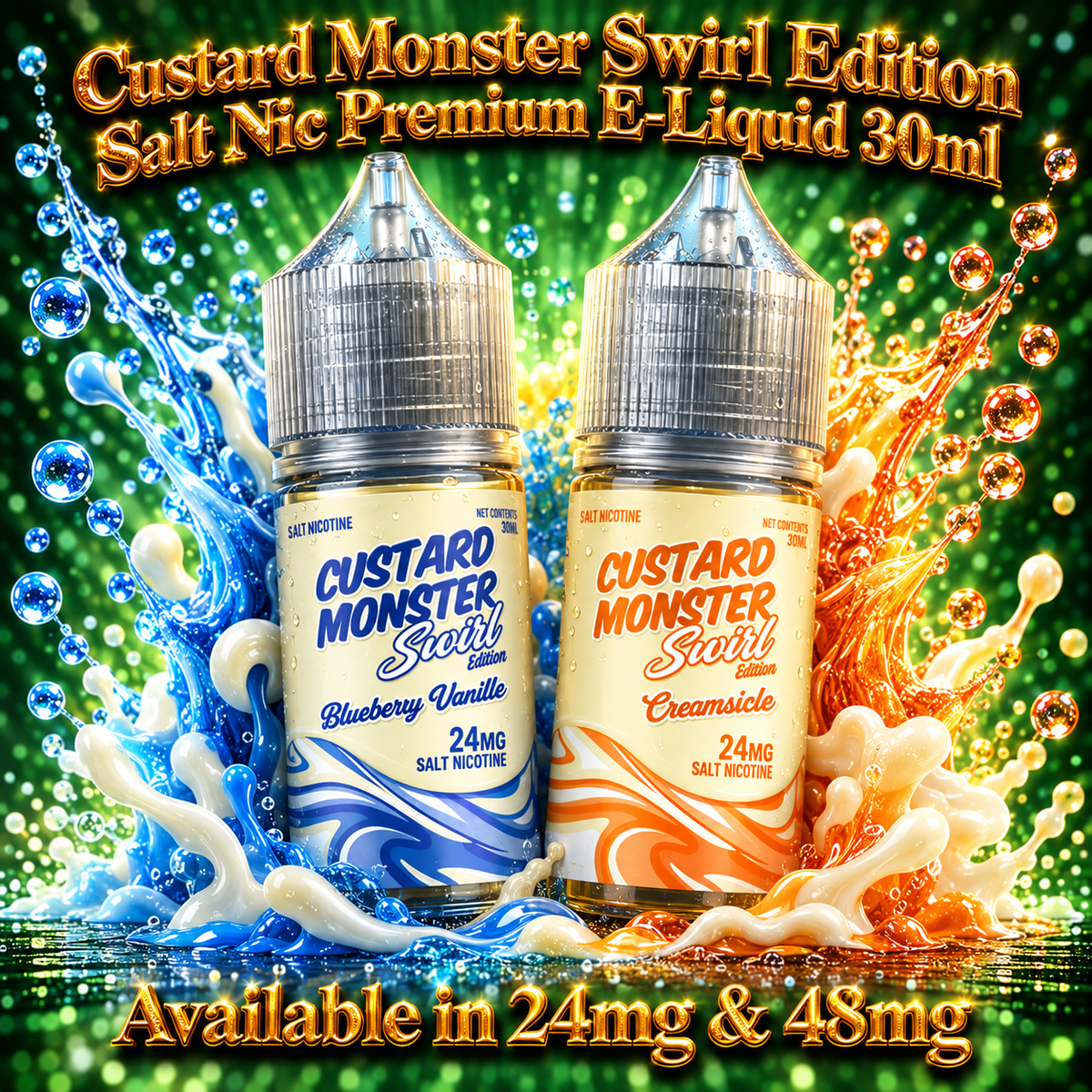 Custard Monster Swirl Edition Salt Nic Premium E-Liquid 30ml