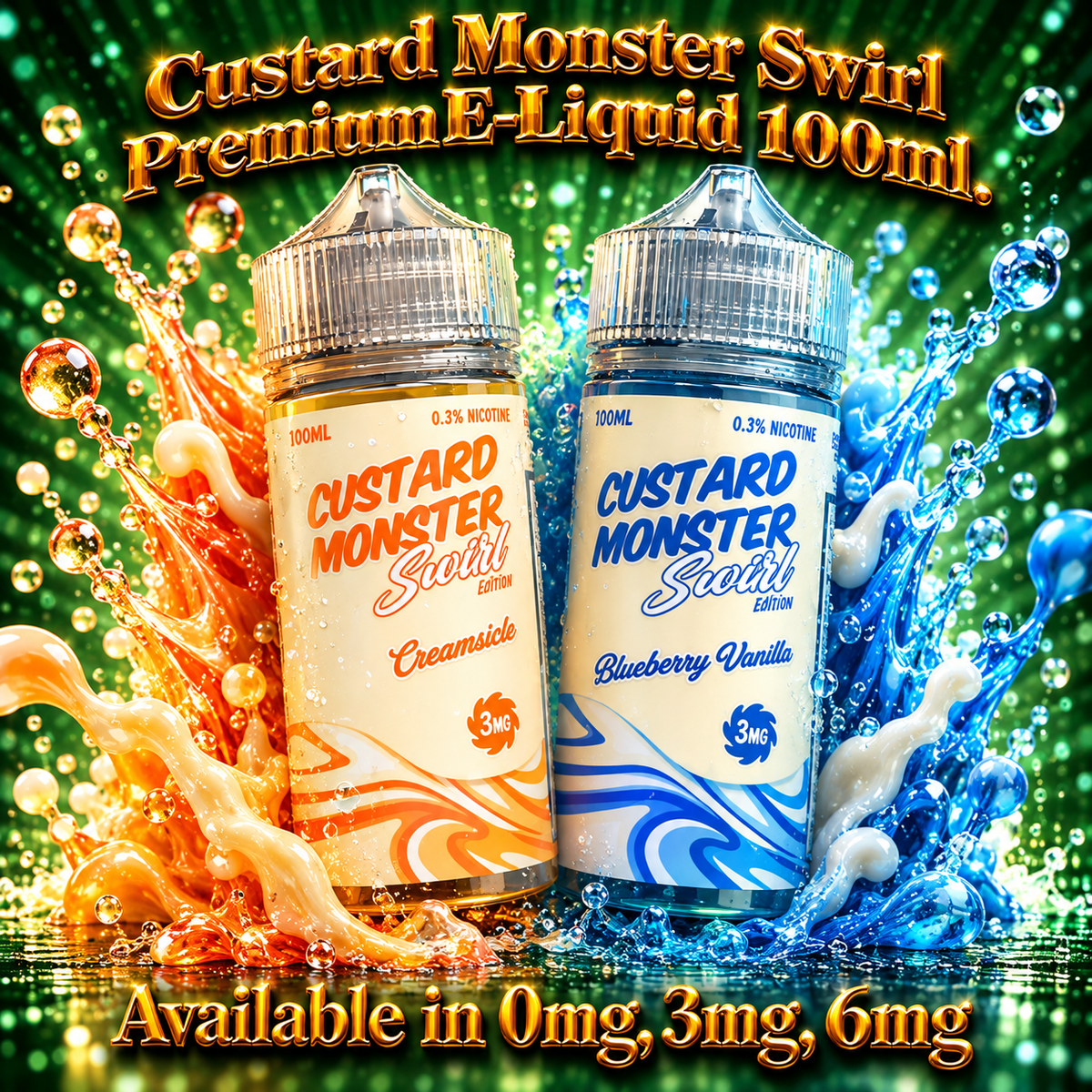 Custard Monster Swirl Premium E-Liquid 100ml