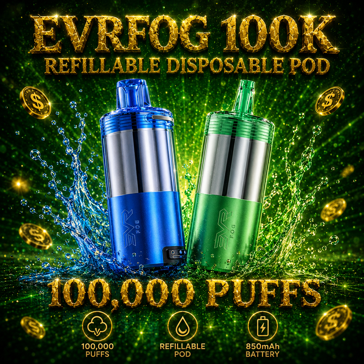 EVRFOG 100K Refillable Disposable POD