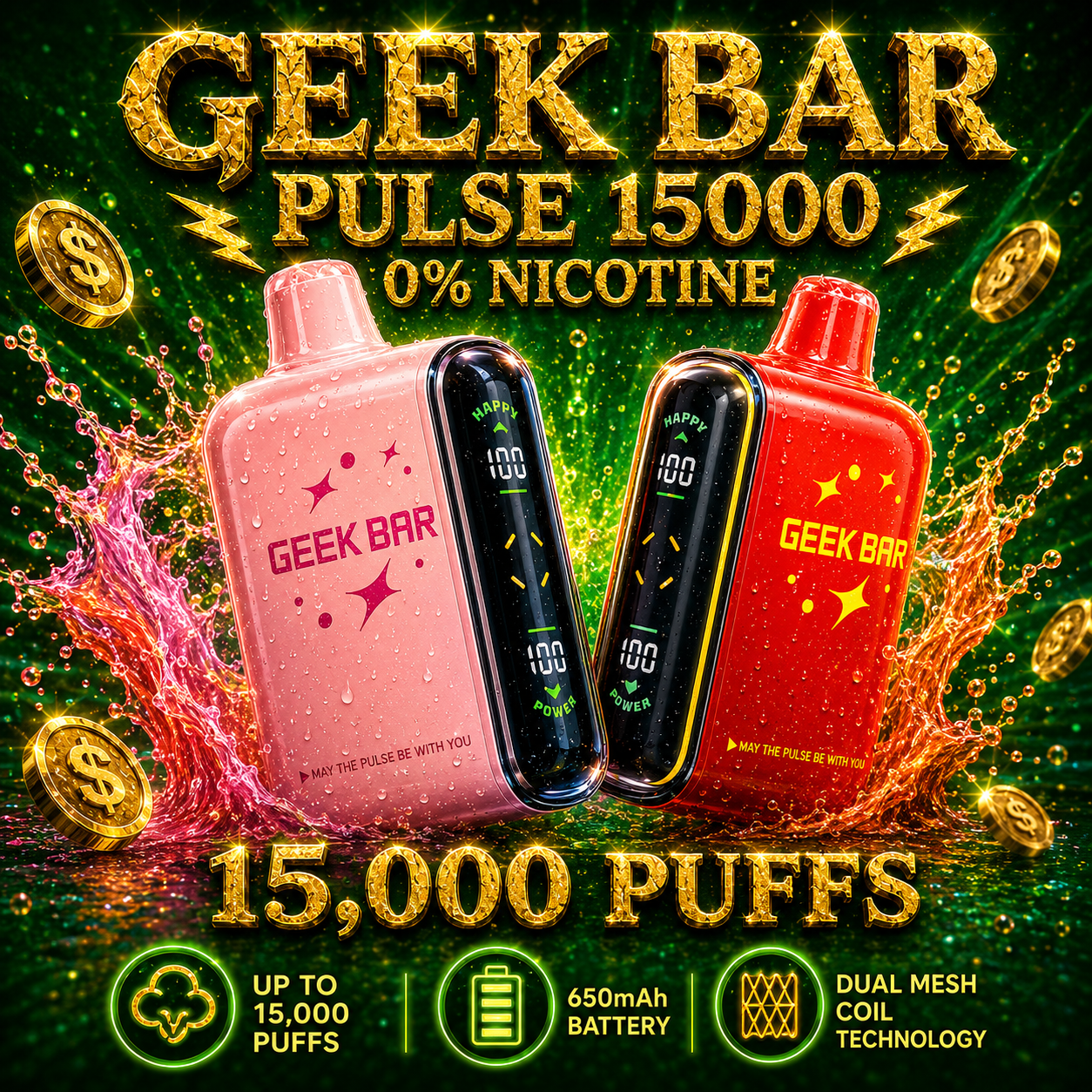 Geek Bar PULSE 15000 0% Nicotine
