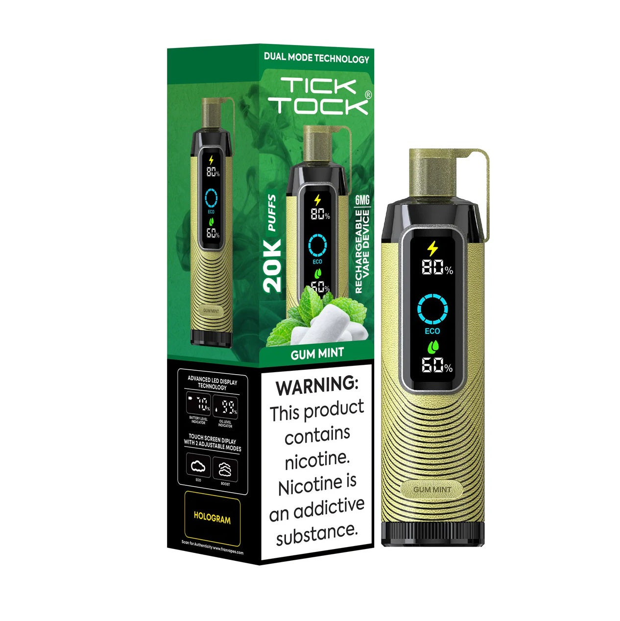 Gum Mint - Tick Tock 20K - 0.6% Nicotine