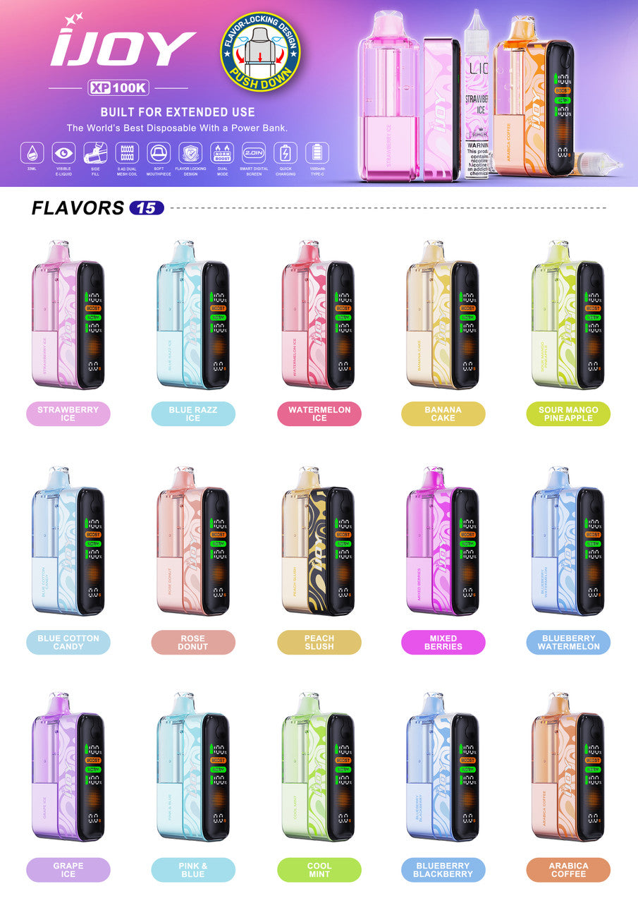 iJoy XP 100K Refillable Disposable KIT TEXAS COMPLIANT