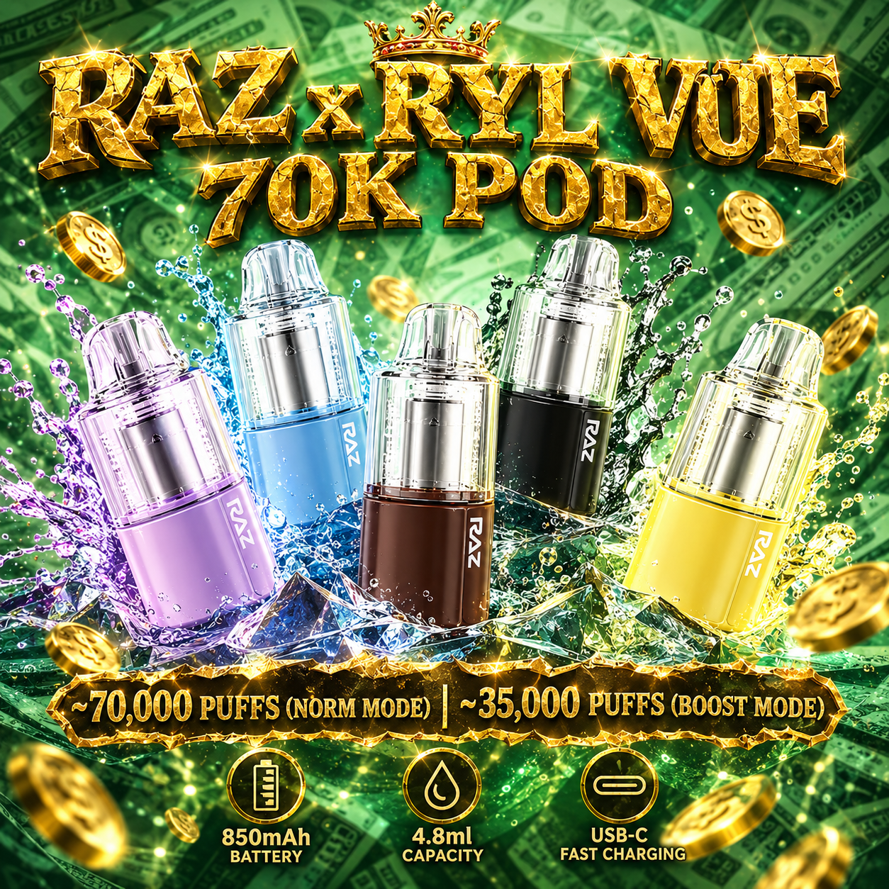 RAZ x RYL VUE 70K POD