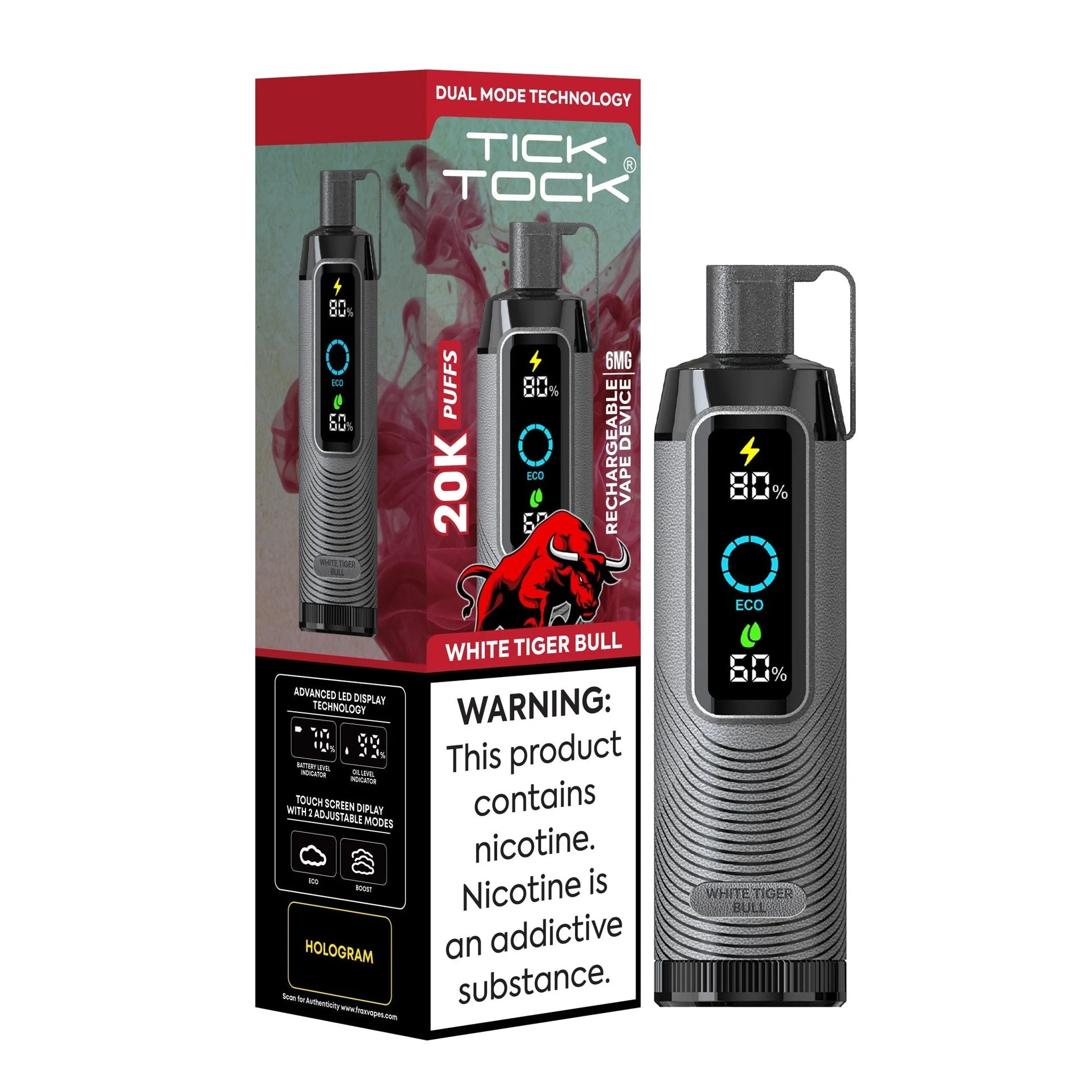 White Tiger Bull - Tick Tock 20K - 0.6% Nicotine